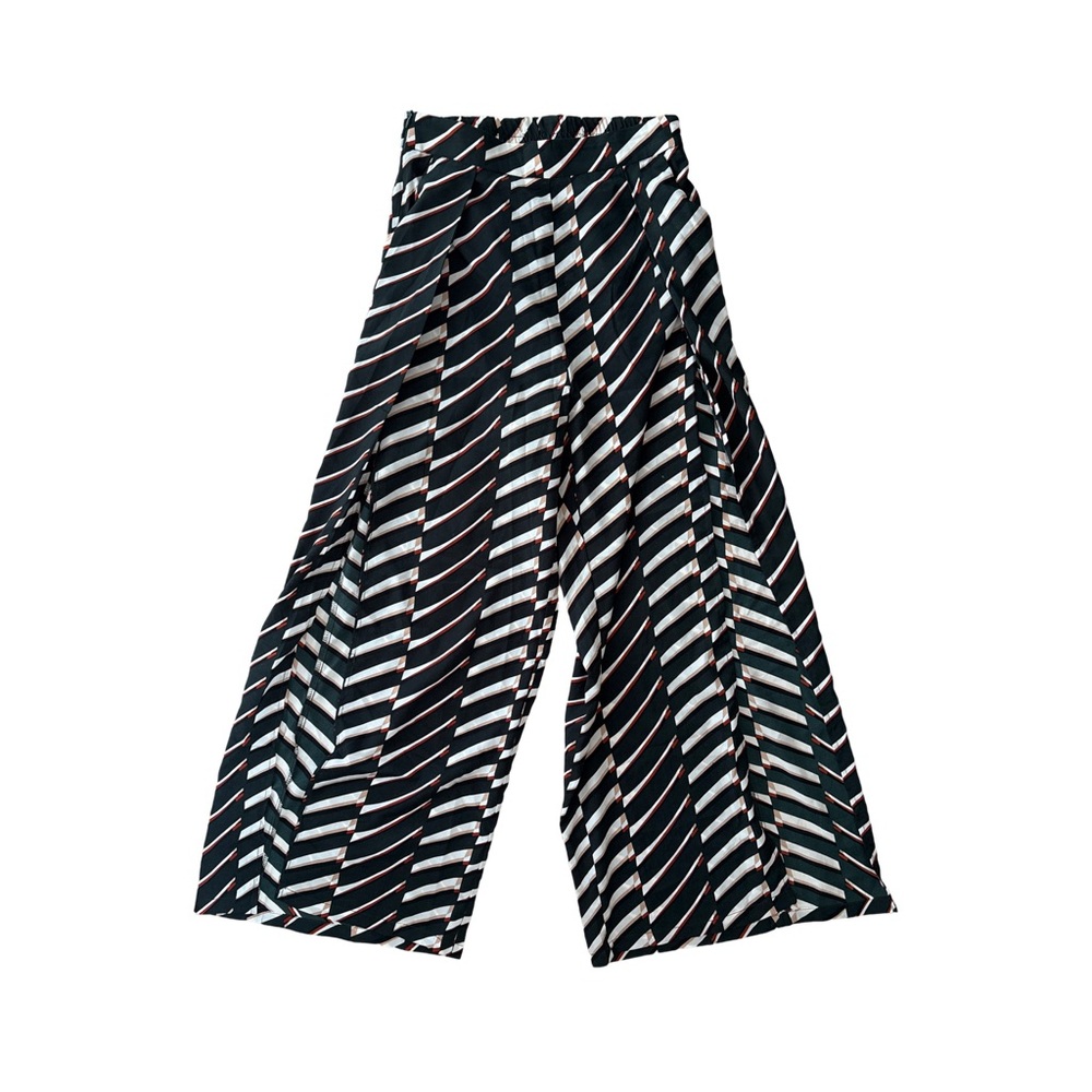 Striped slit Wide-Leg Pants